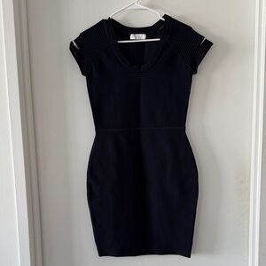 Bailey 44 Black Ribbed Mini Dress